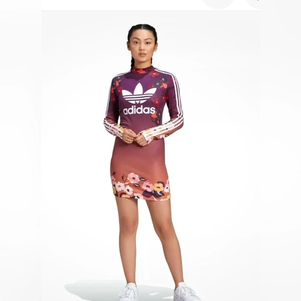 Women's adidas Originals x HER STUDIO LONDON LONG SLEEVE DRESS. Multicolor. New - Picture 1 of 6